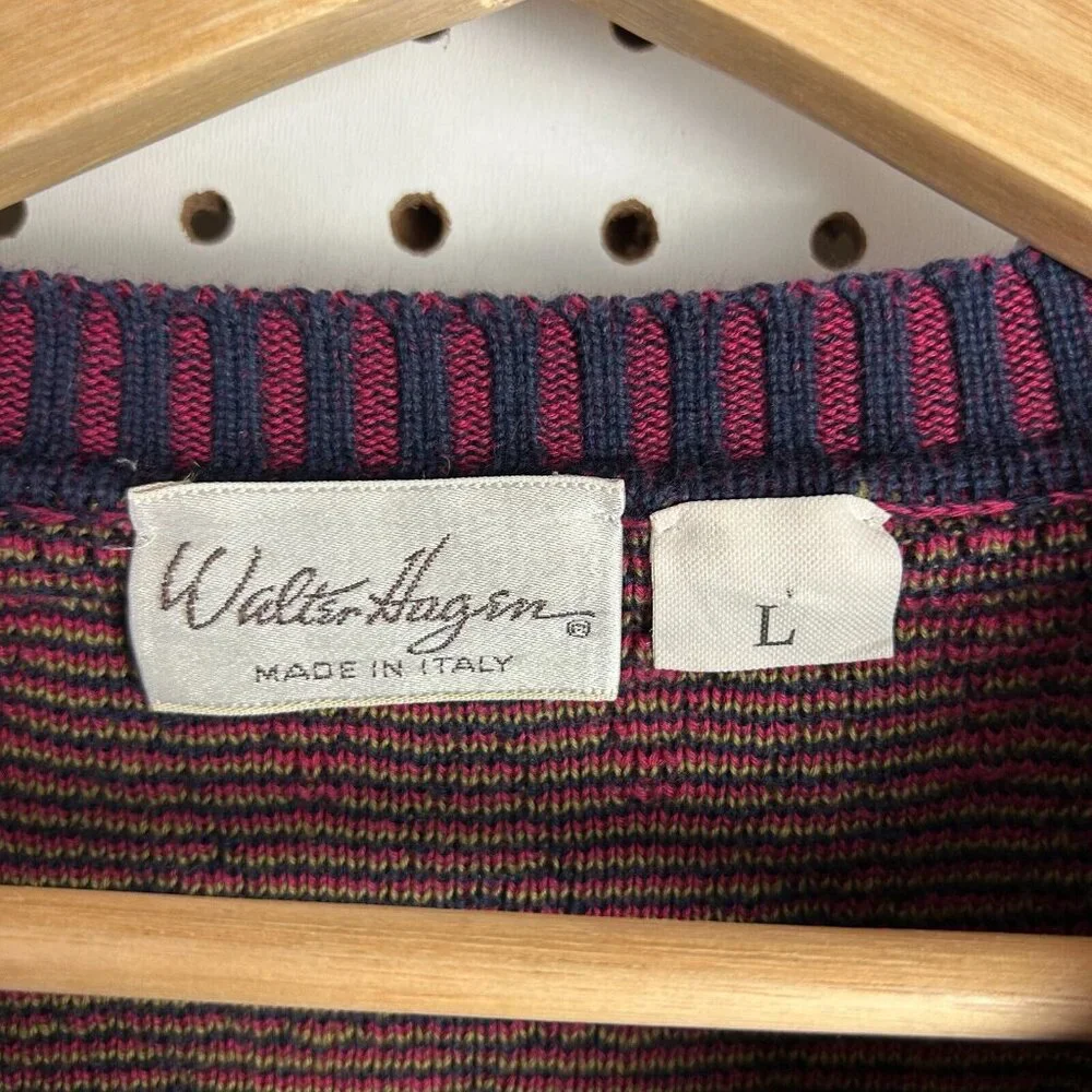 Walter Hagen Italian Made Knit Sweater Men's Medium Multicolor Coogi STYLE Italy